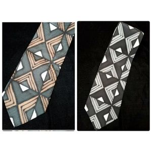 Two Robert Daskal Hand Painted Silk Ties
